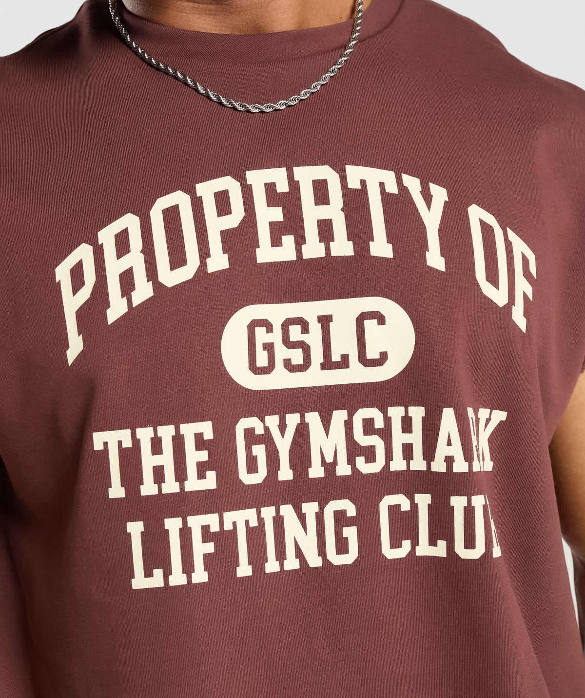 Gymshark Graphic Cut Off Tee - Burgundy Brown