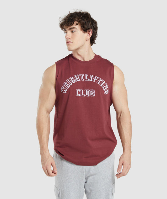 Gymshark Weightlifting Club Tank - Washed Burgundy