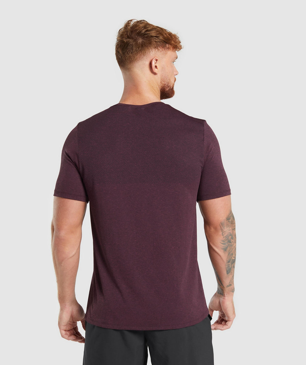 Gymshark Vital Seamless Tee - Winter Burgundy/Black Marl