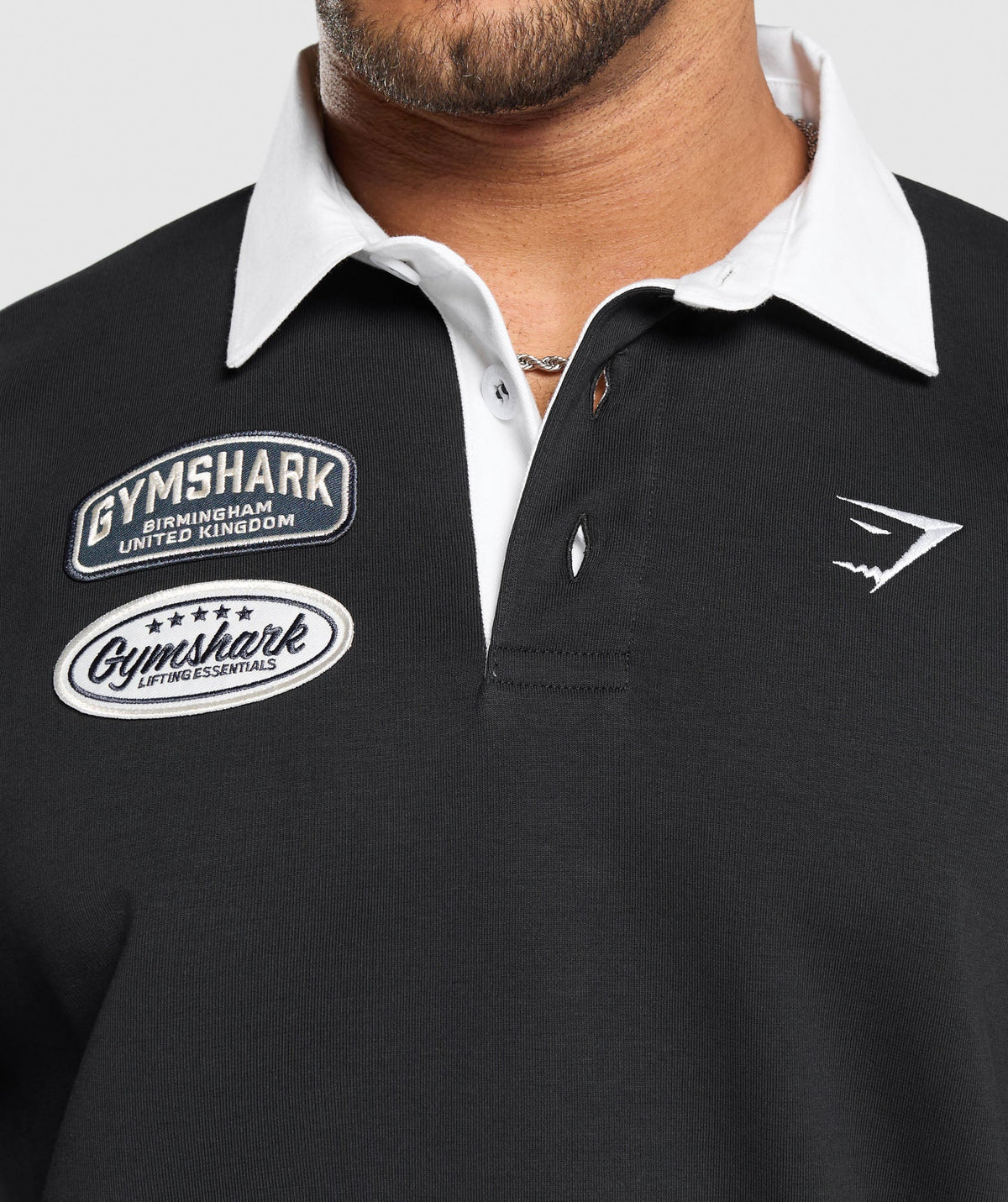 Gymshark Rugby Shirt - Black/White
