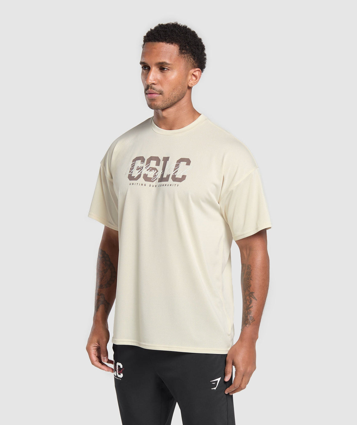 Gymshark Script Graphic Tee - Ecru White