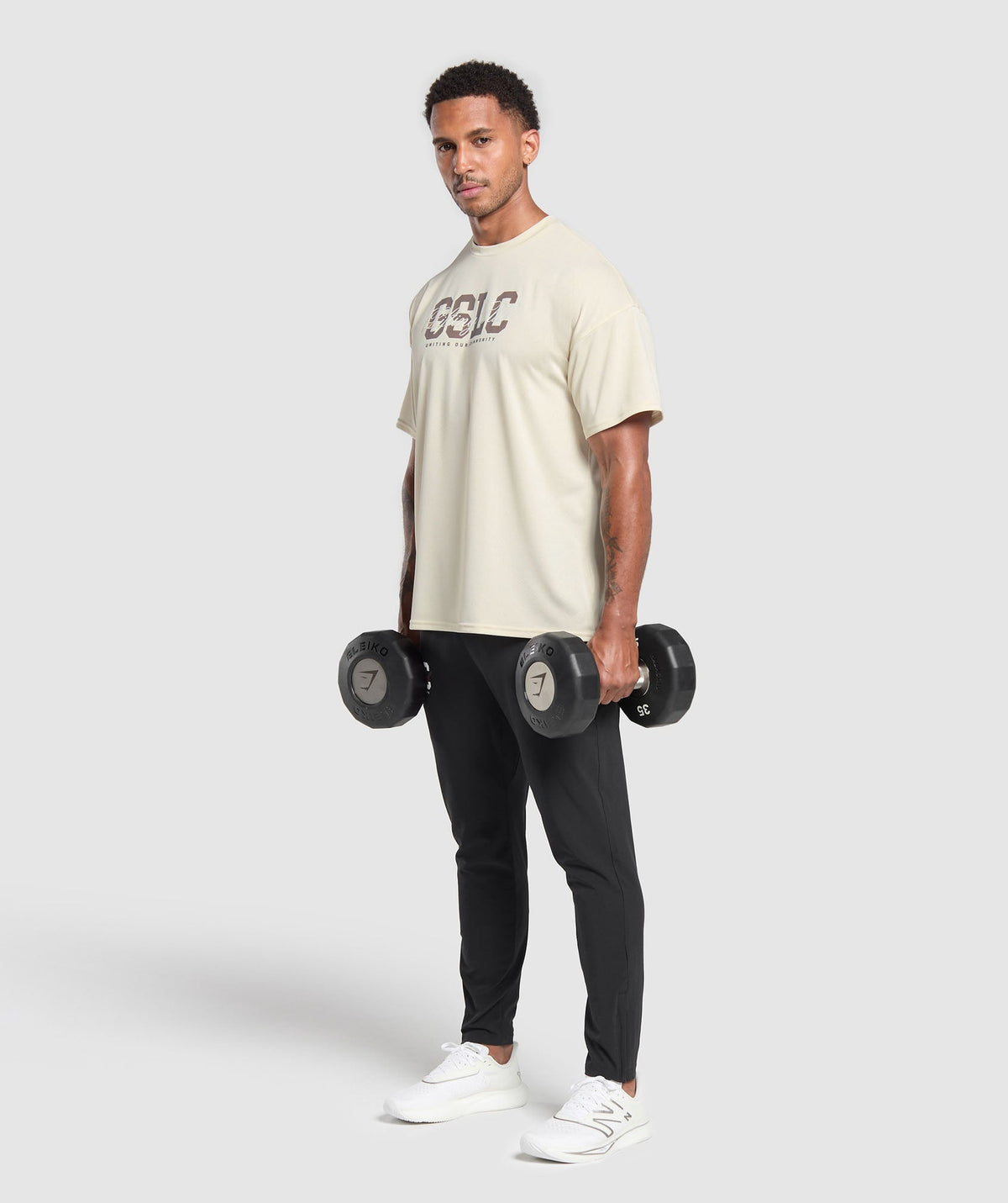 Gymshark Script Graphic Tee - Ecru White