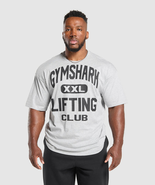 Gymshark XXL Graphic Tee - Light Grey Core Marl