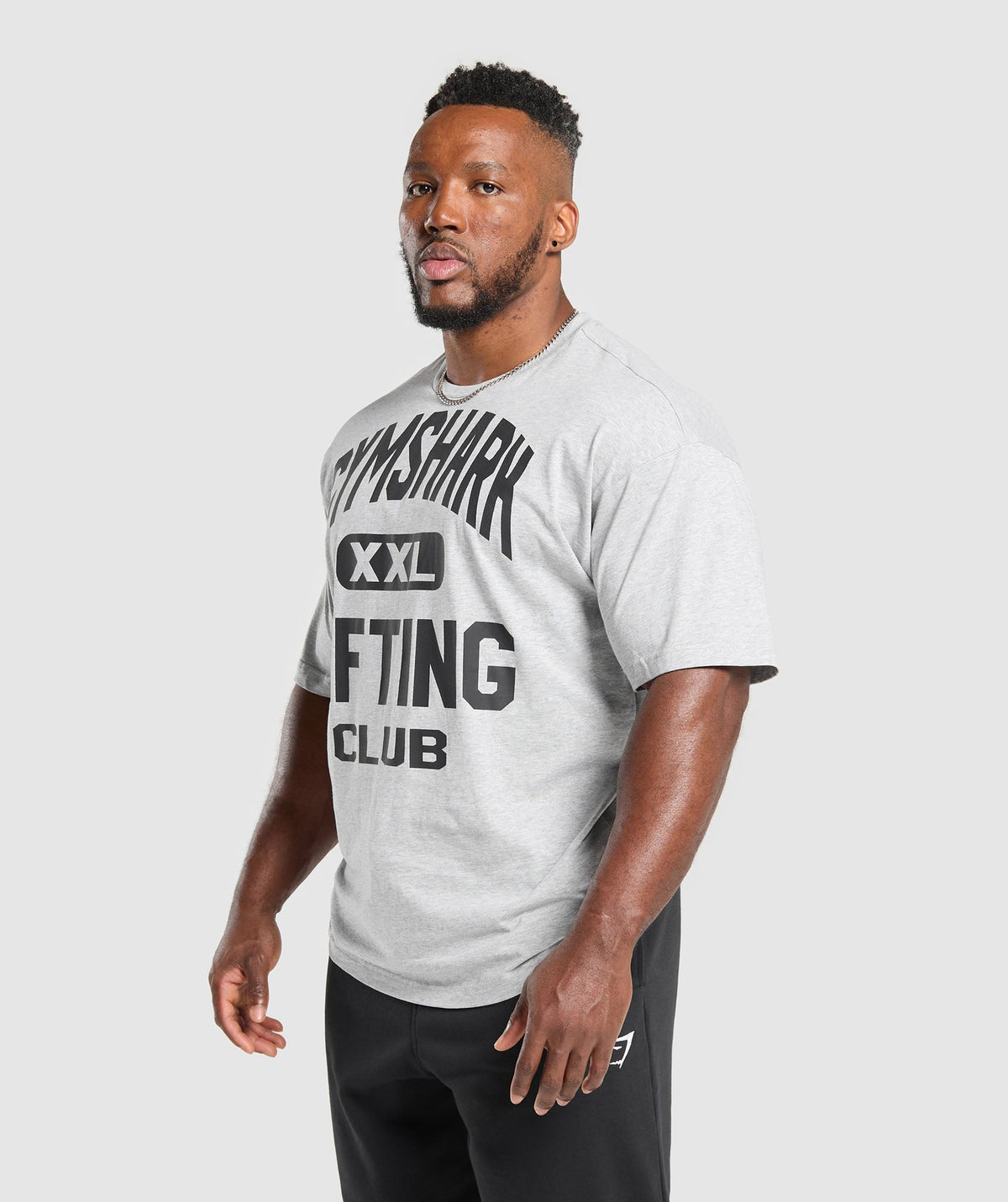 Gymshark XXL Graphic Tee - Light Grey Core Marl