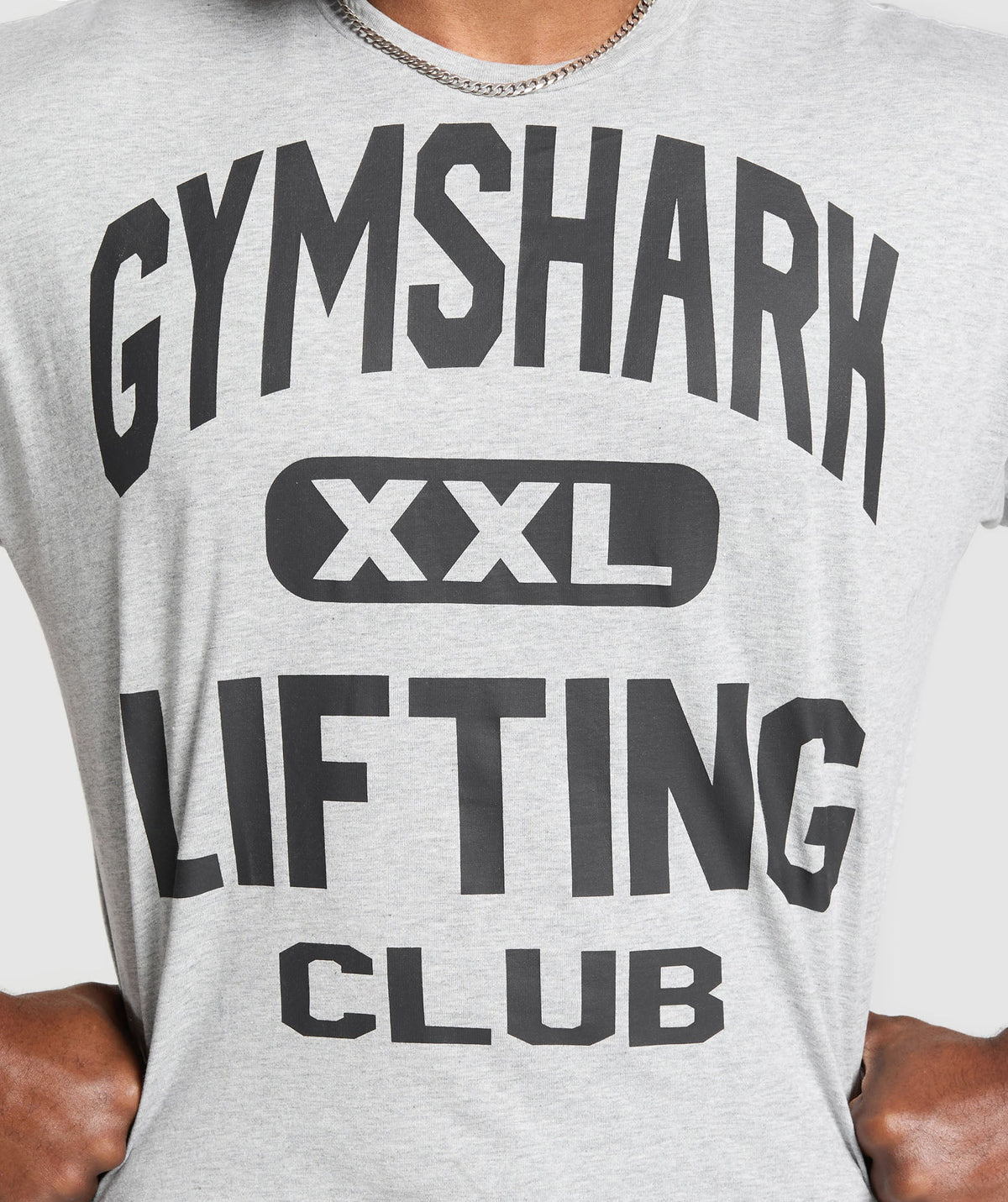 Gymshark XXL Graphic Tee - Light Grey Core Marl