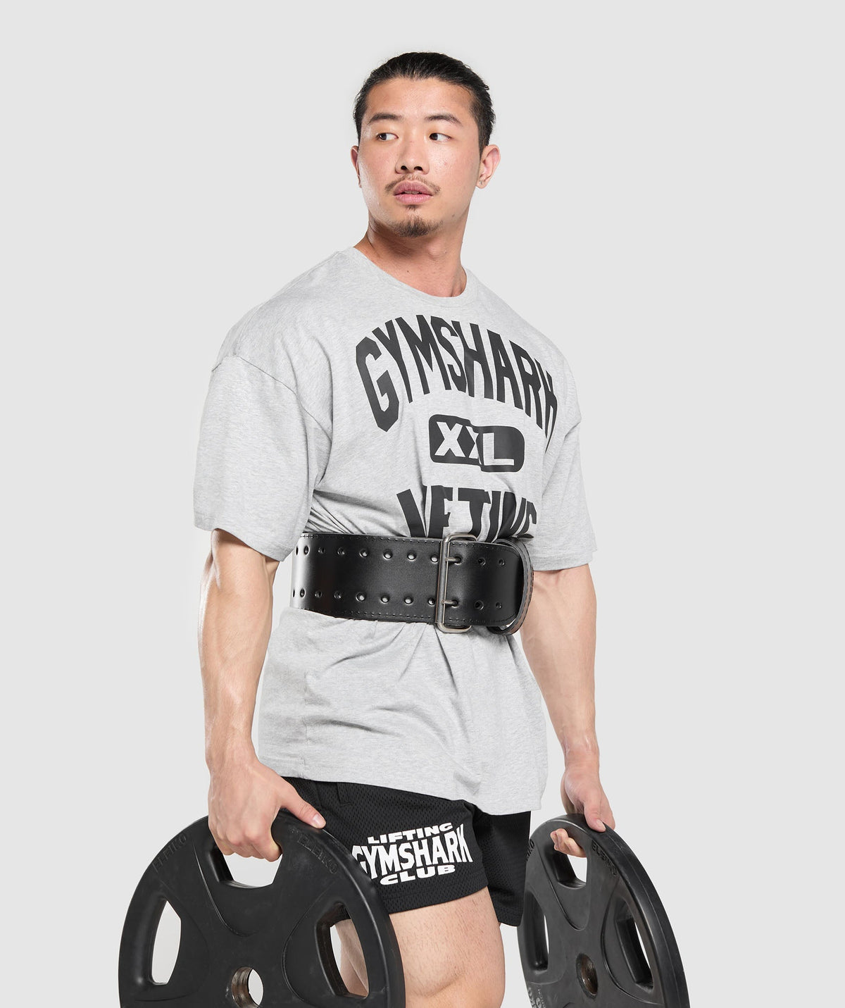 Gymshark XXL Graphic Tee - Light Grey Core Marl