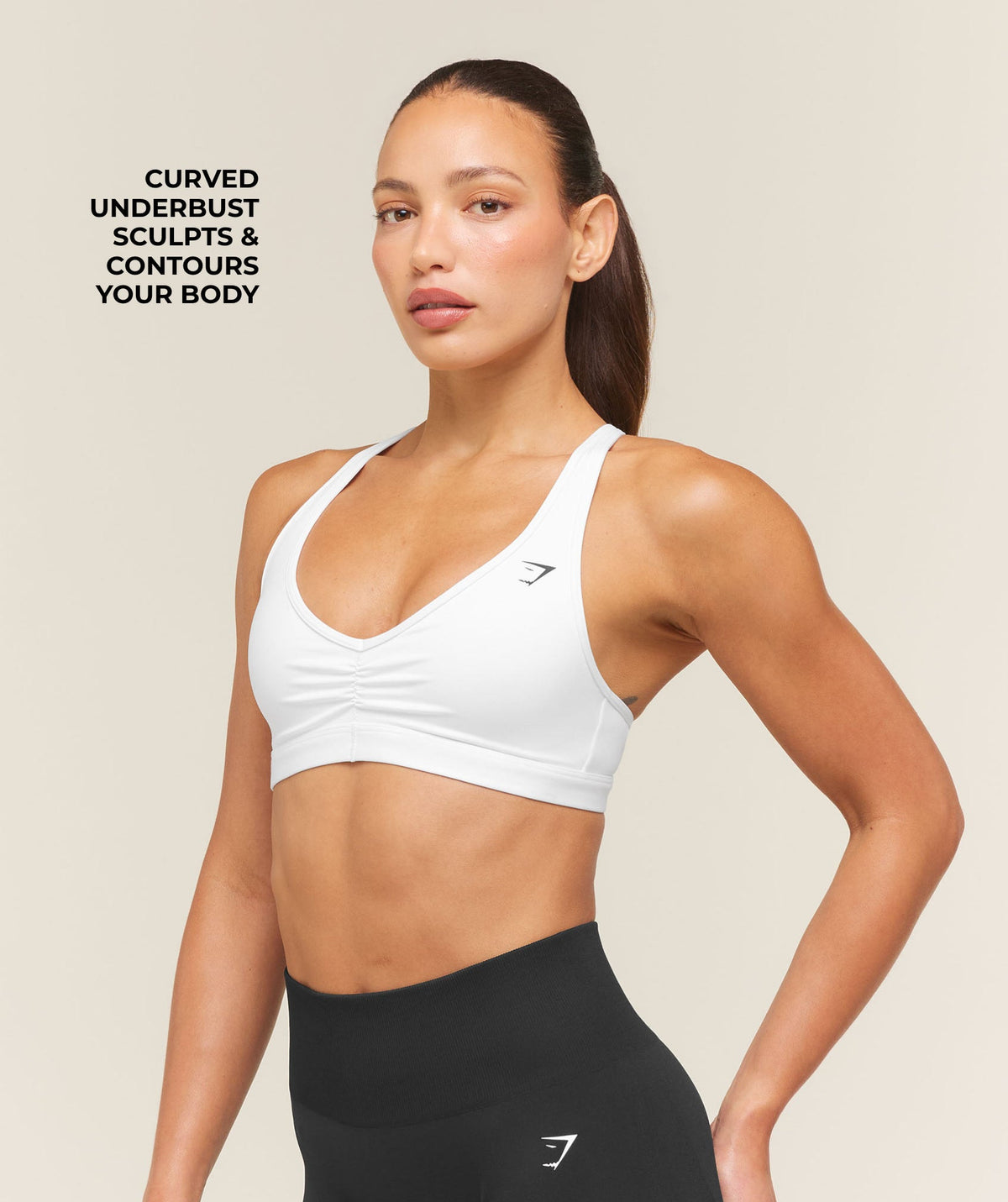Gymshark Ruched Sports Bra 2.0 - White
