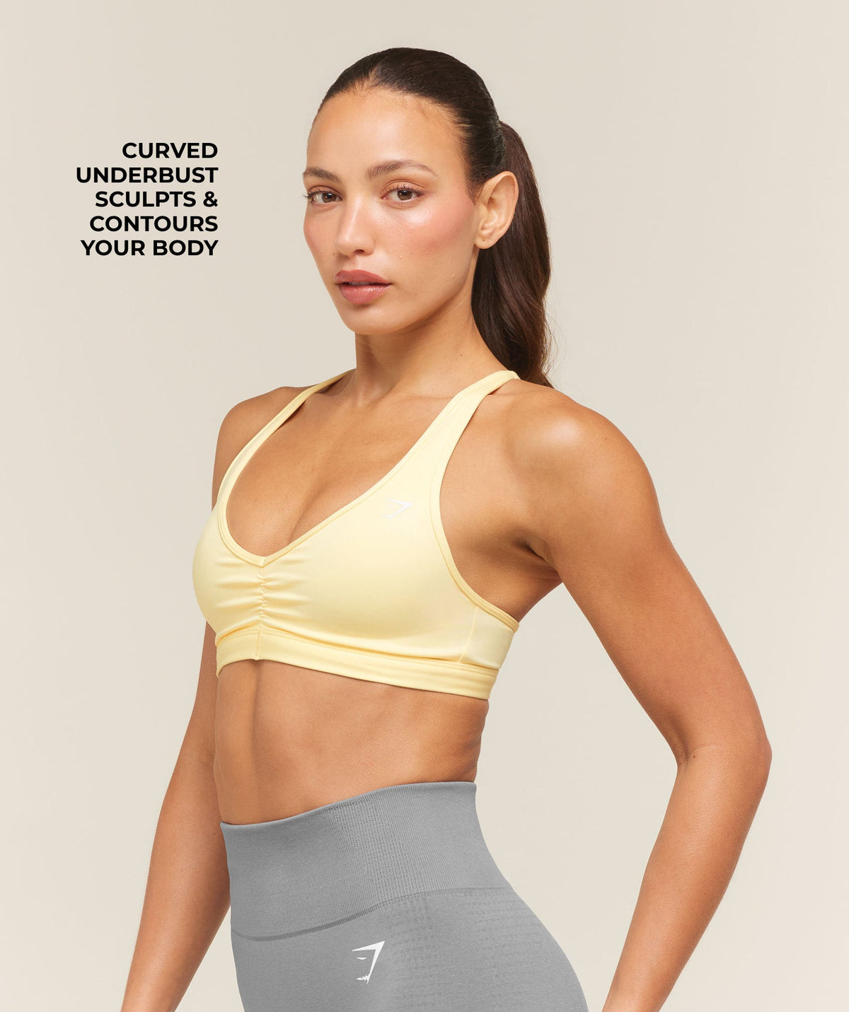 Gymshark Ruched Sports Bra 2.0 - Butter Yellow