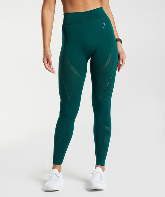 Gymshark Warp Knit Leggings - Green