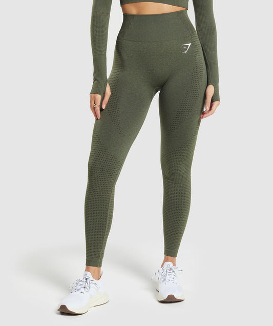 Gymshark Vital Regular Leggings - Base Green/Marl