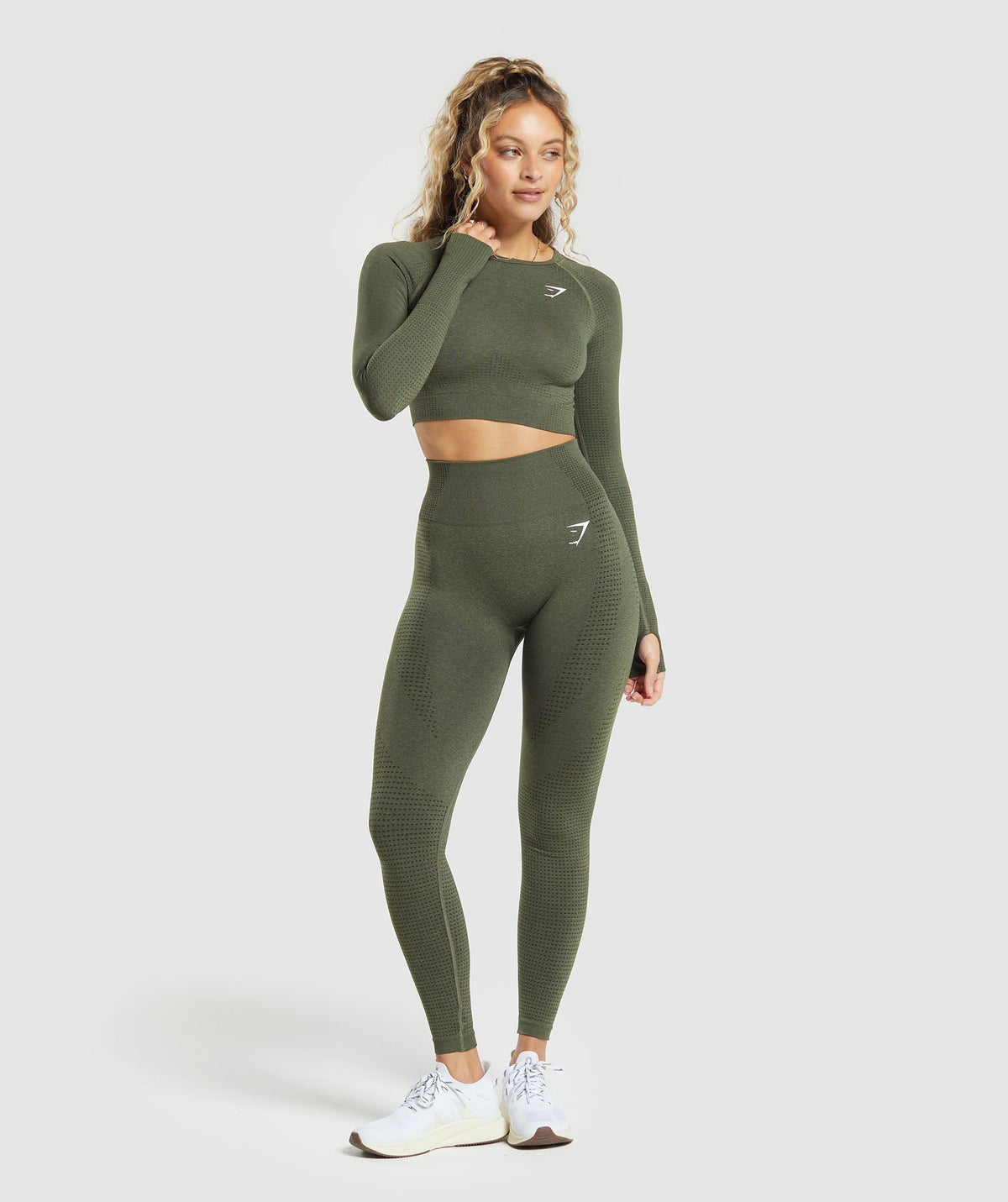 Gymshark Vital Regular Leggings - Base Green/Marl