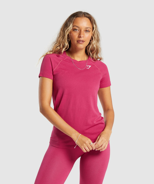Gymshark Vital Seamless 2.0 Light Tee - Vintage Pink/ Marl