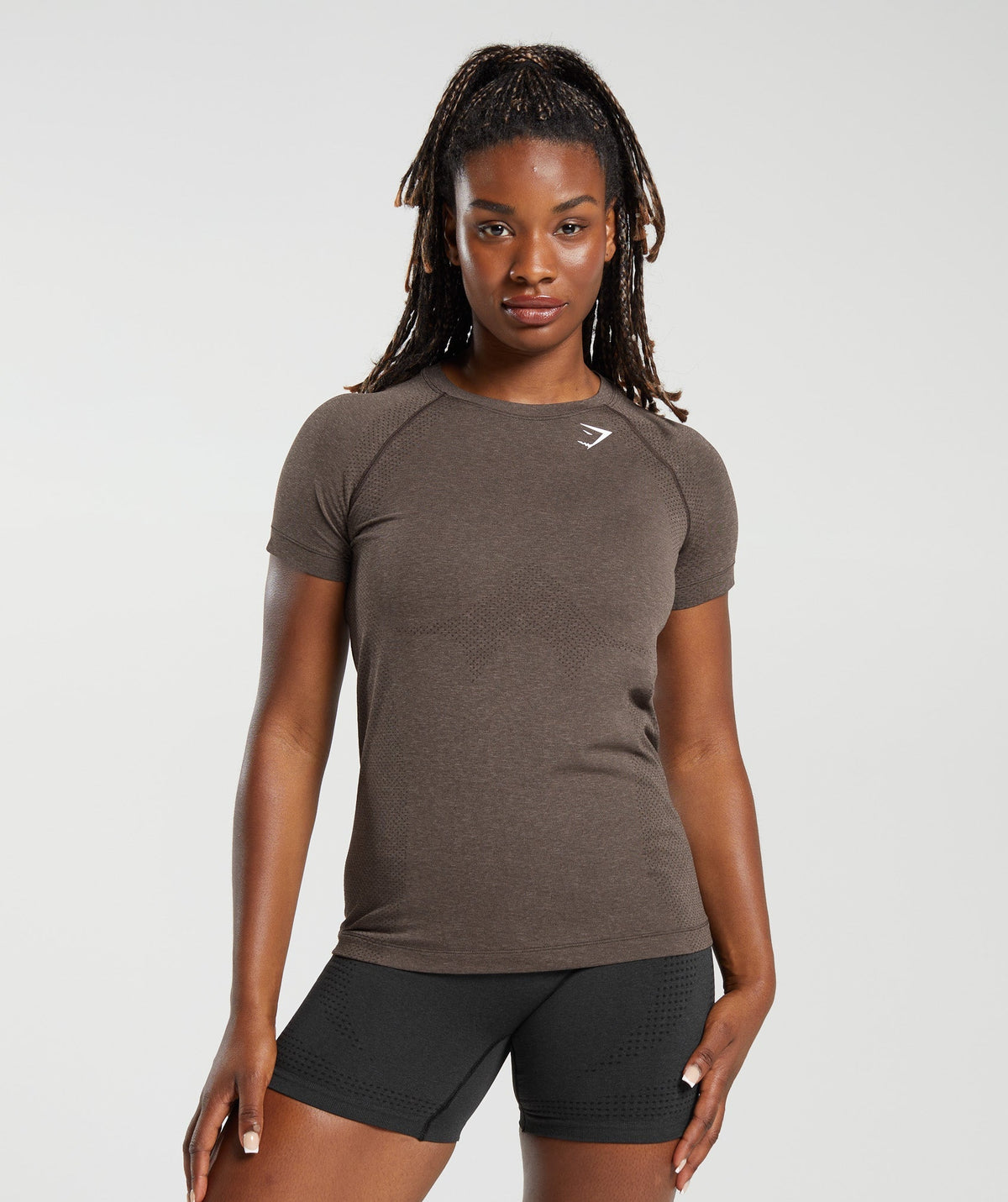 Gymshark Vital Seamless 2.0 Light Tee - Penny Brown Marl
