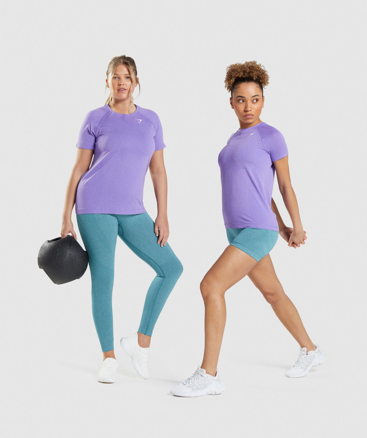 Gymshark Vital Seamless 2.0 Light Tee - Bright Purple/ Marl