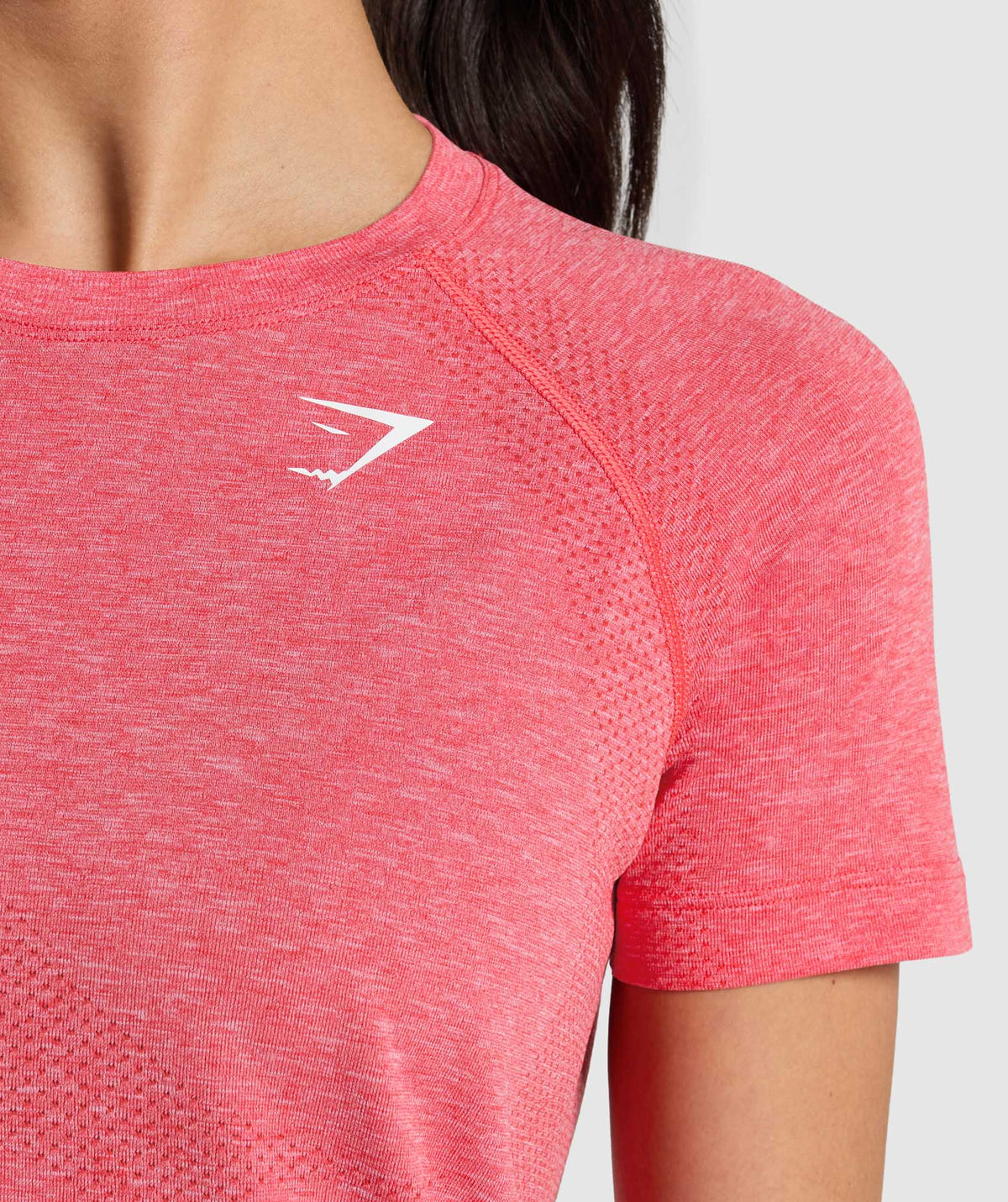 Gymshark Vital Seamless 2.0 Light Tee - Coral Red/Marl
