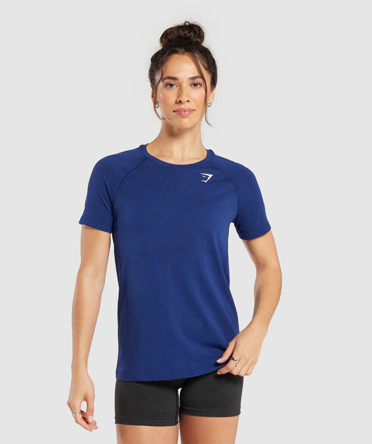 Gymshark Vital Seamless 2.0 Light Tee - Stellar Blue/ Marl