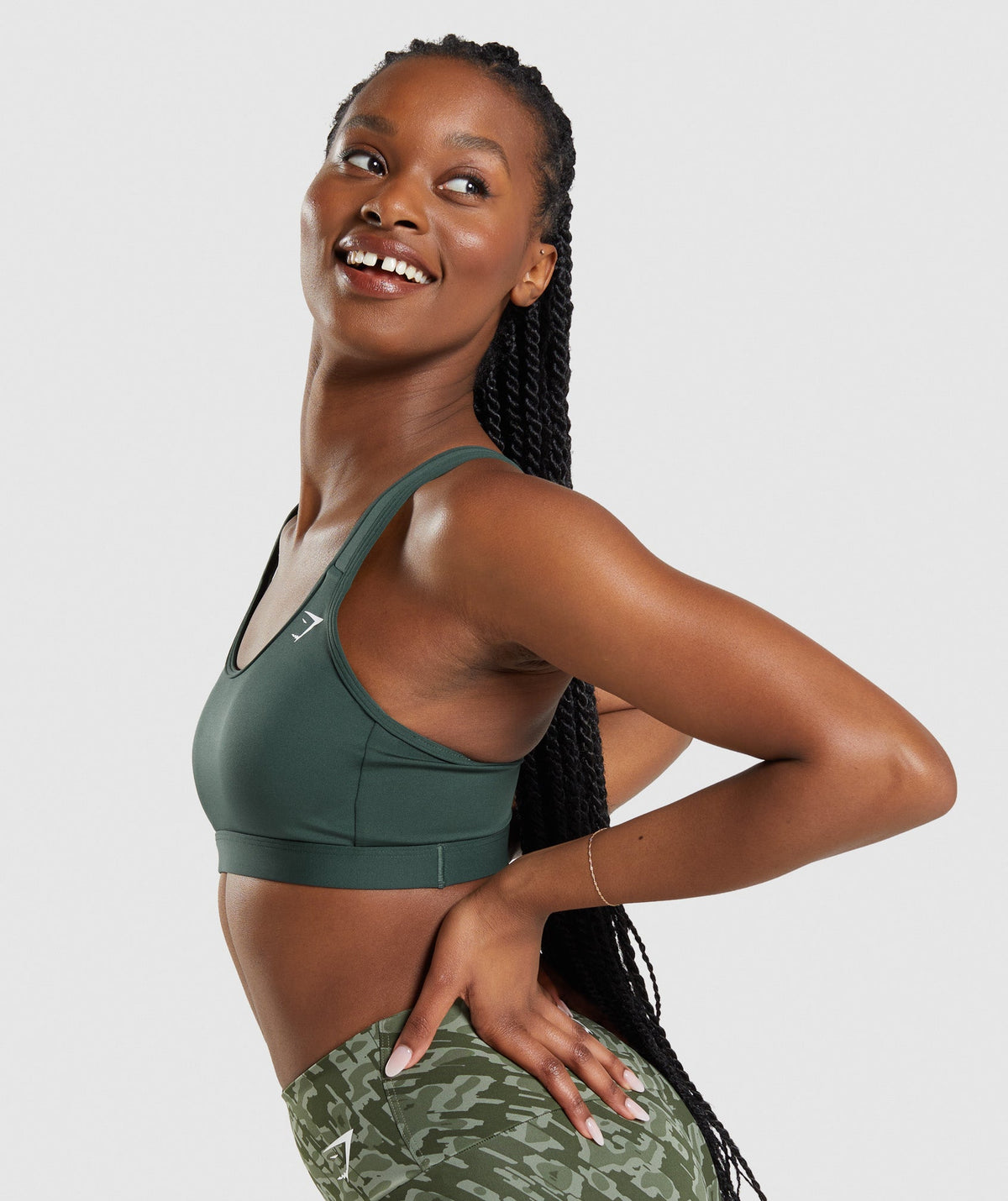 Gymshark Scoop Neck Sports Bra - Green