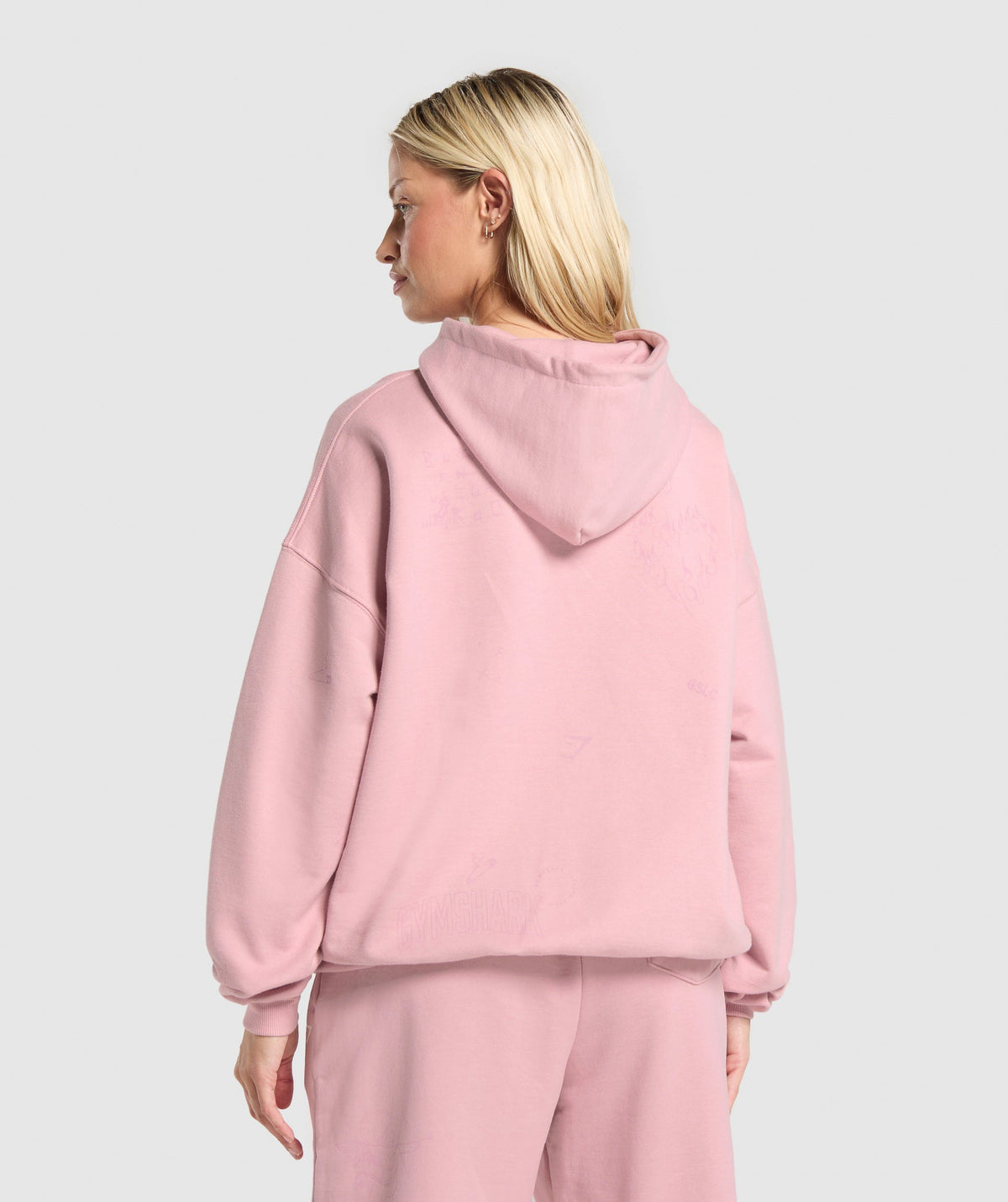 Gymshark Scribble Oversized Hoodie - Light Pink