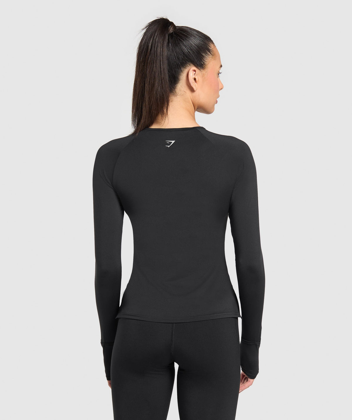 Gymshark Running Back Vent Long Sleeve Top - Black