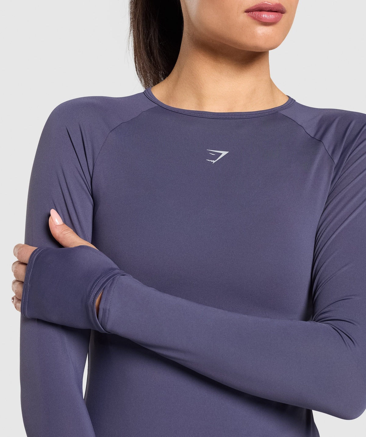 Gymshark Running Back Vent Long Sleeve Top - Weighted Purple