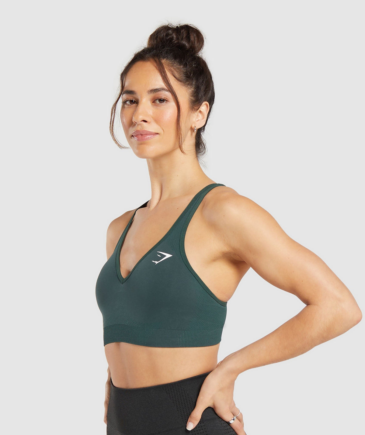 Gymshark Vital Seamless V Neck Sports Bra - Green