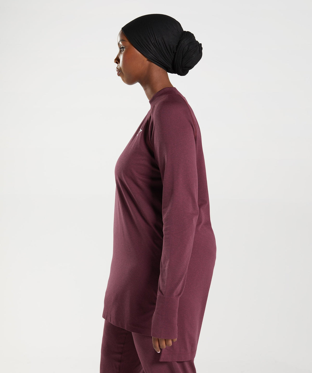 Gymshark Vital Long Line Top - Baked Maroon/ Marl