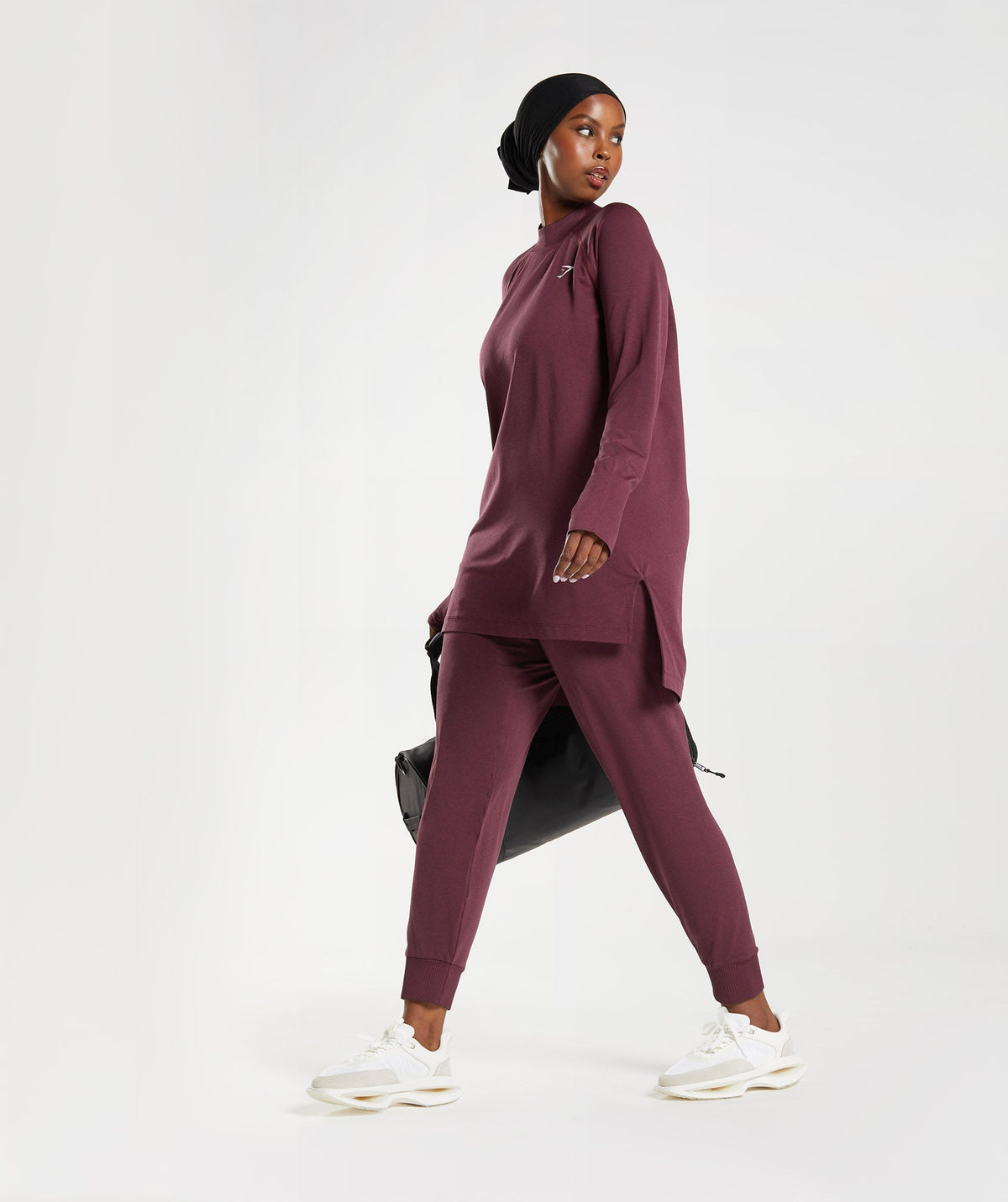 Gymshark Vital Long Line Top - Baked Maroon/ Marl