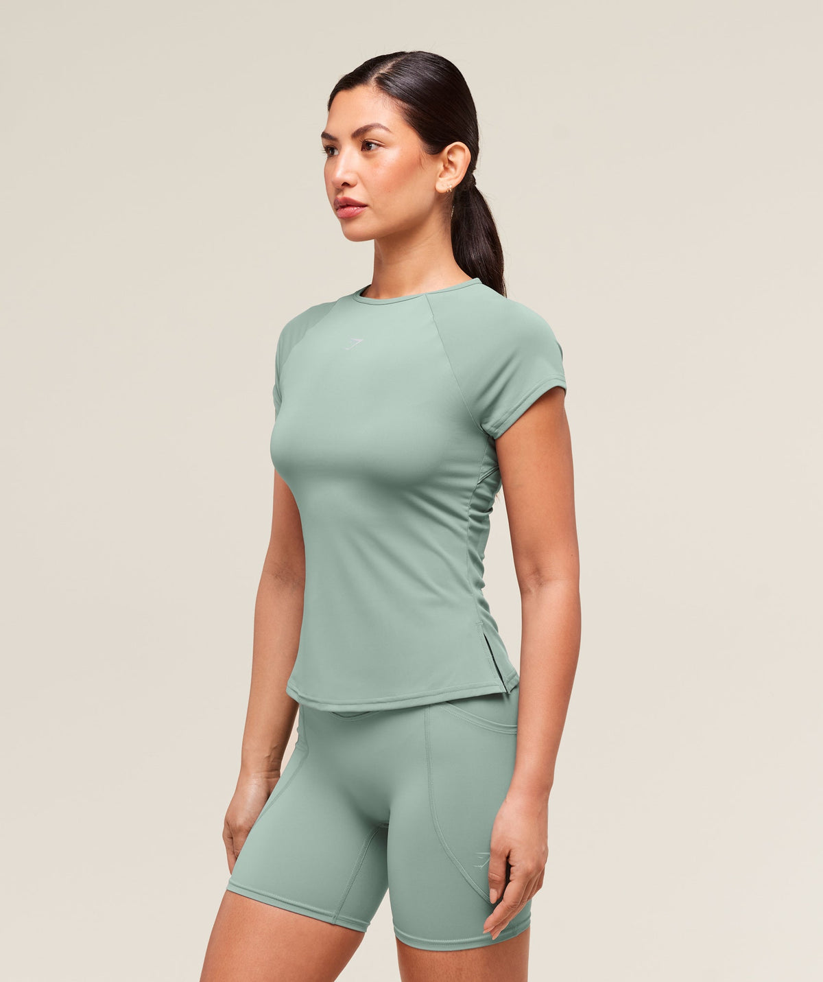 Gymshark Running Back Vent Tee - Celeste Blue