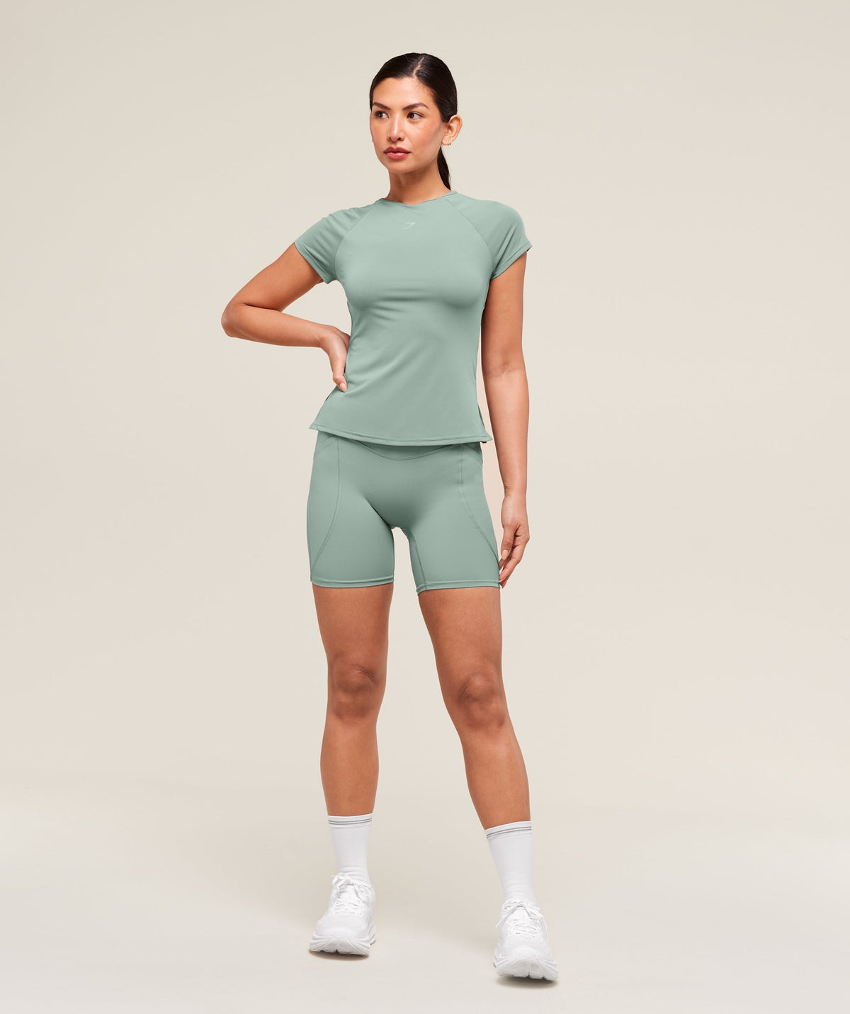 Gymshark Running Back Vent Tee - Celeste Blue
