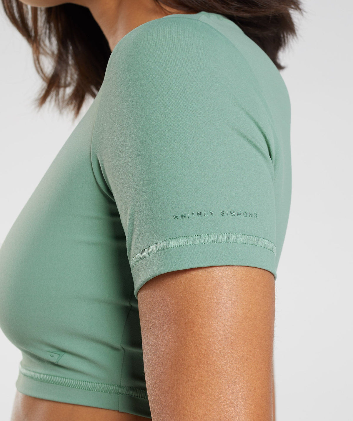 Gymshark Whitney Short Sleeve Crop Top - Leaf Green