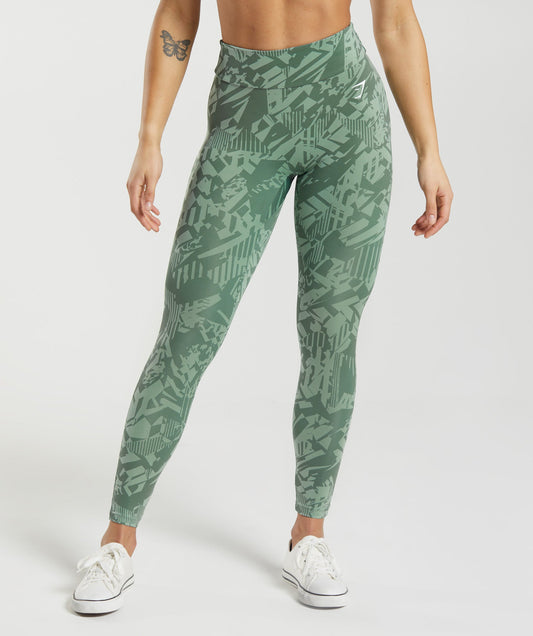 Gymshark Power X Leggings - Willow Green/Desert Sage Green