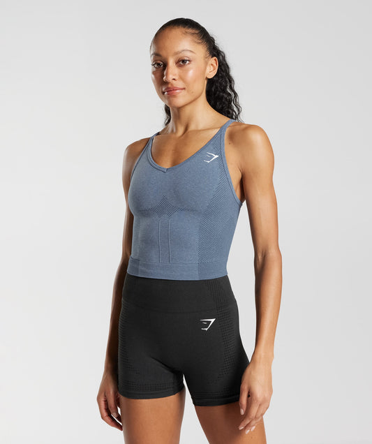 Gymshark Vital Midi Tank - Evening Blue/ Marl