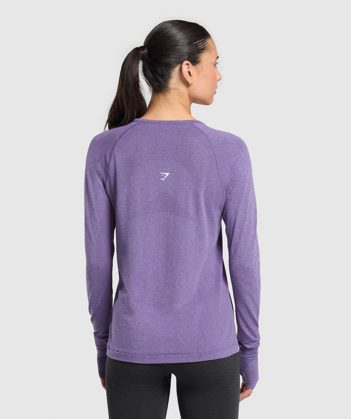 Gymshark Vital Seamless 2.0 Light Long Sleeve Top - Functional Purple/Marl