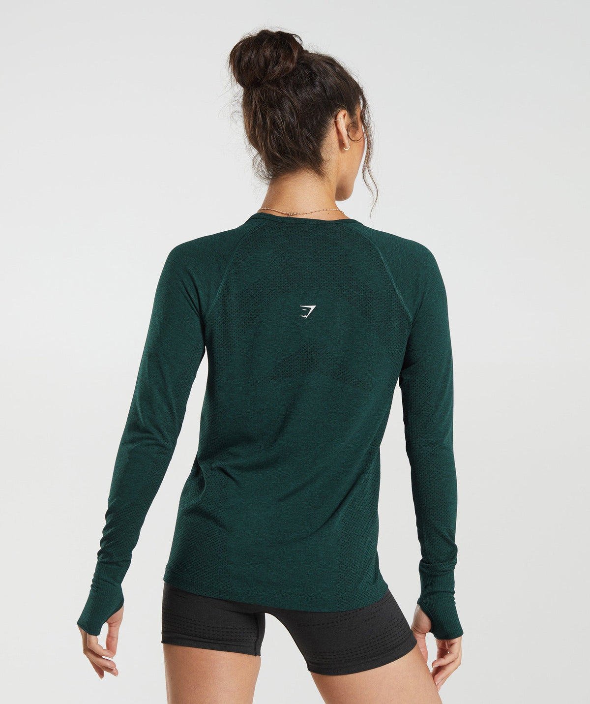 Gymshark Vital Seamless 2.0 Light Long Sleeve Top - Deep Teal/ Marl