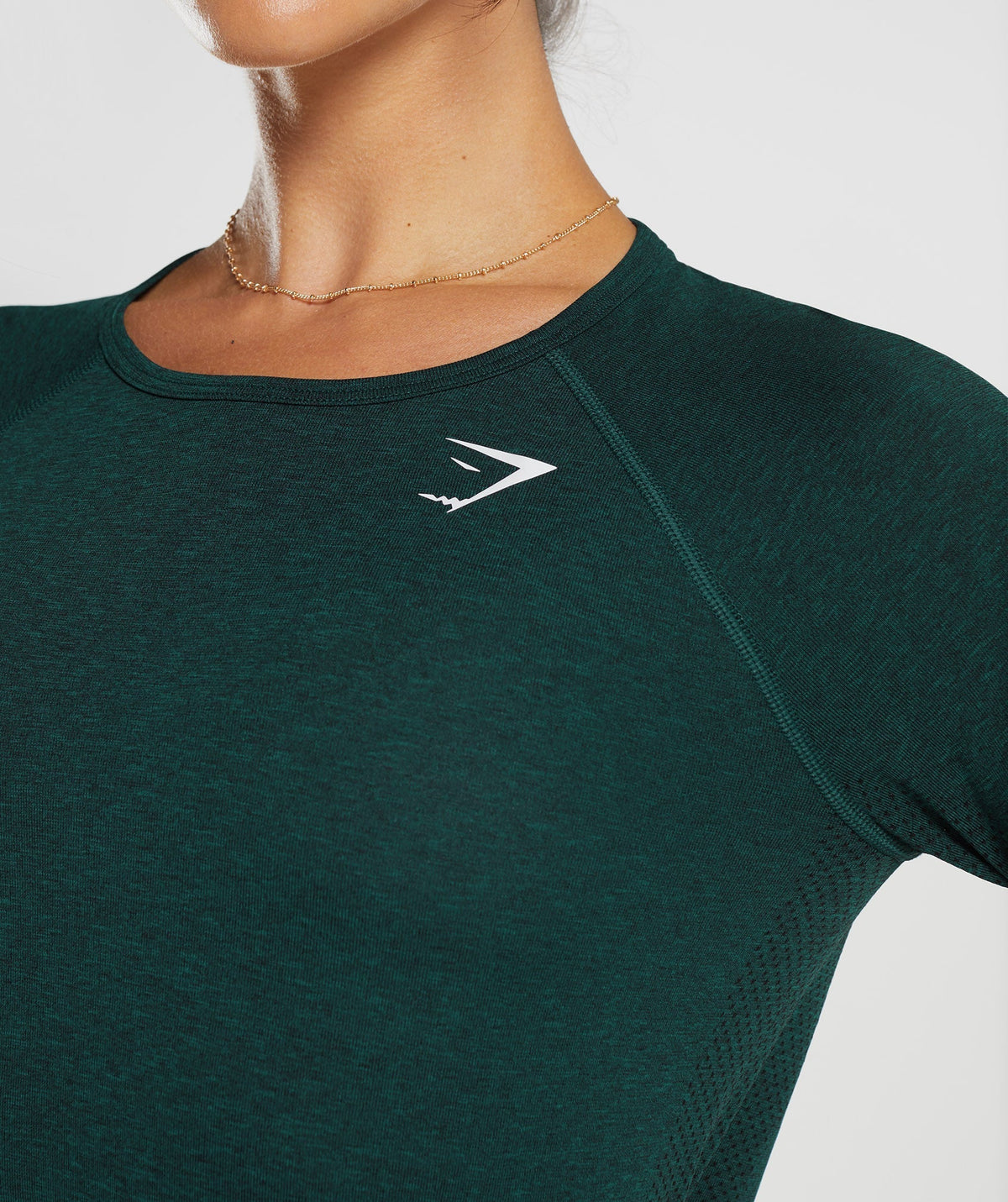 Gymshark Vital Seamless 2.0 Light Long Sleeve Top - Deep Teal/ Marl