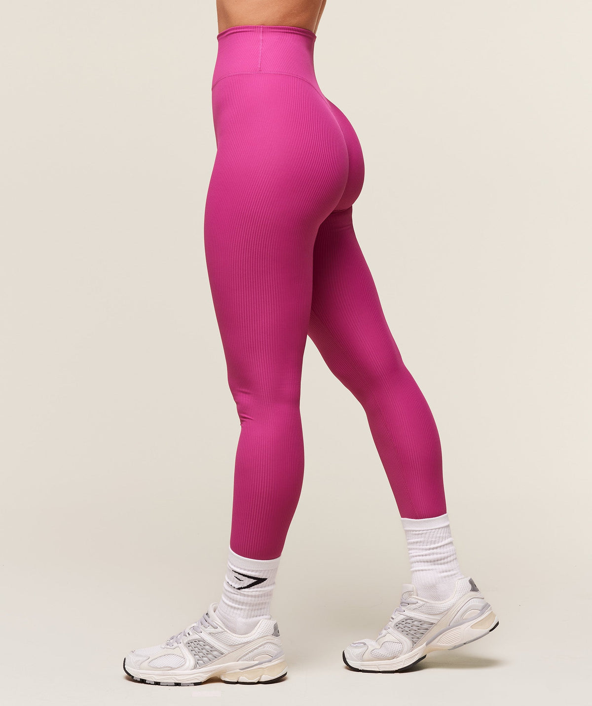 Gymshark Ribbed Contour Leggings - Winning Pink