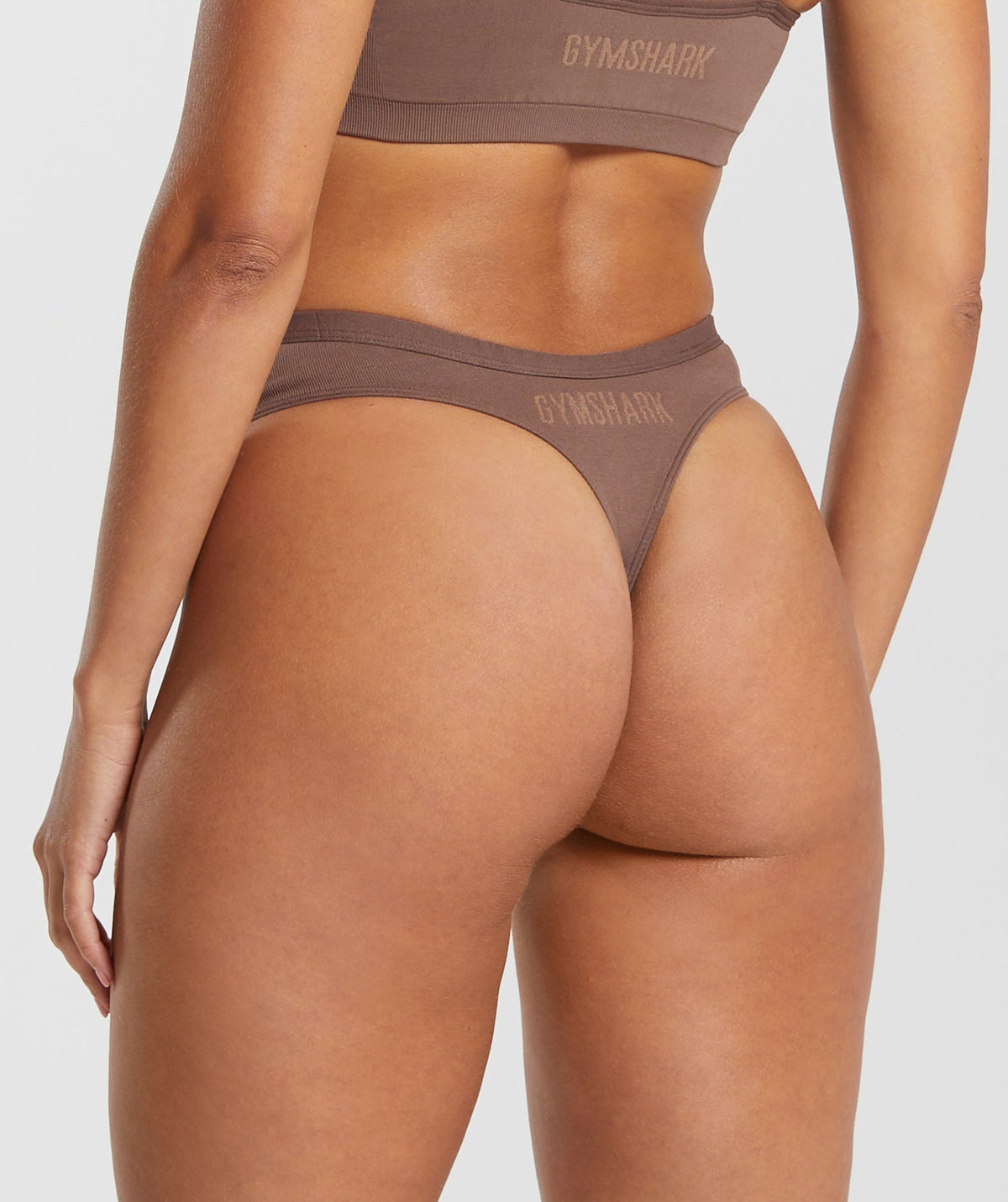 Gymshark Seamless Dipped Front Thong - Soft Brown