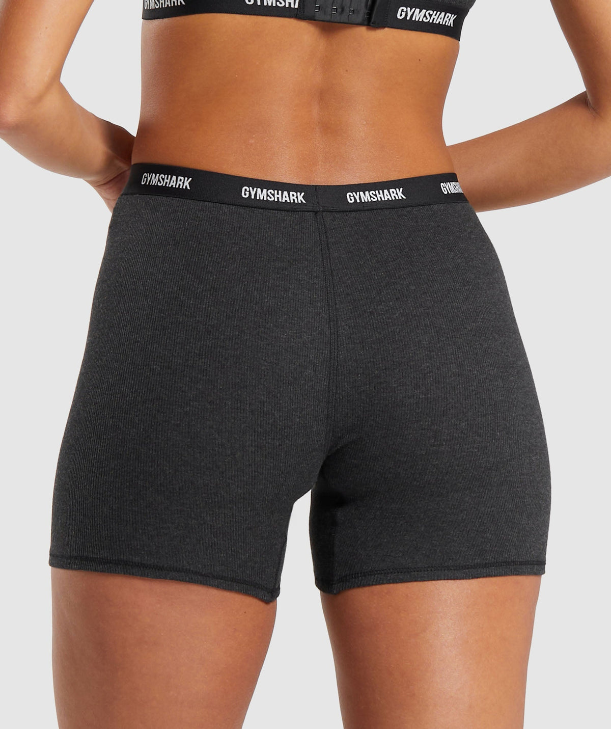Gymshark Rib Shorts - Bros Midnight Black Marl