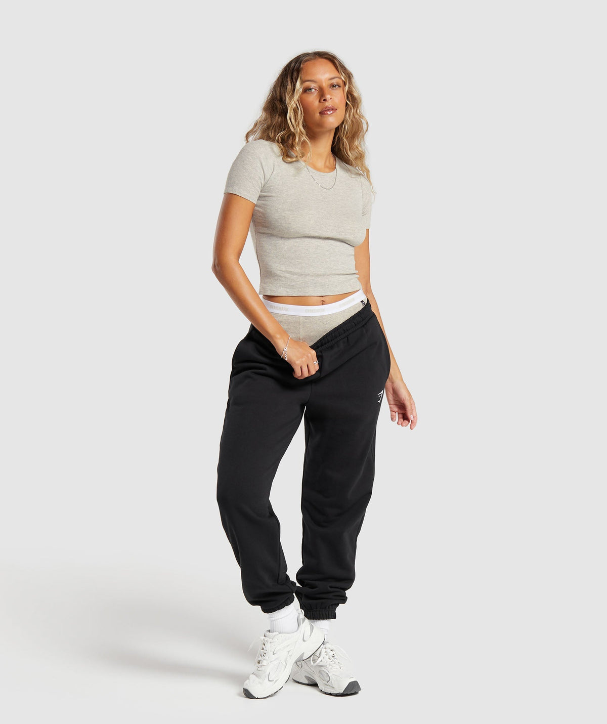 Gymshark Rib Tee - Stone Grey Marl