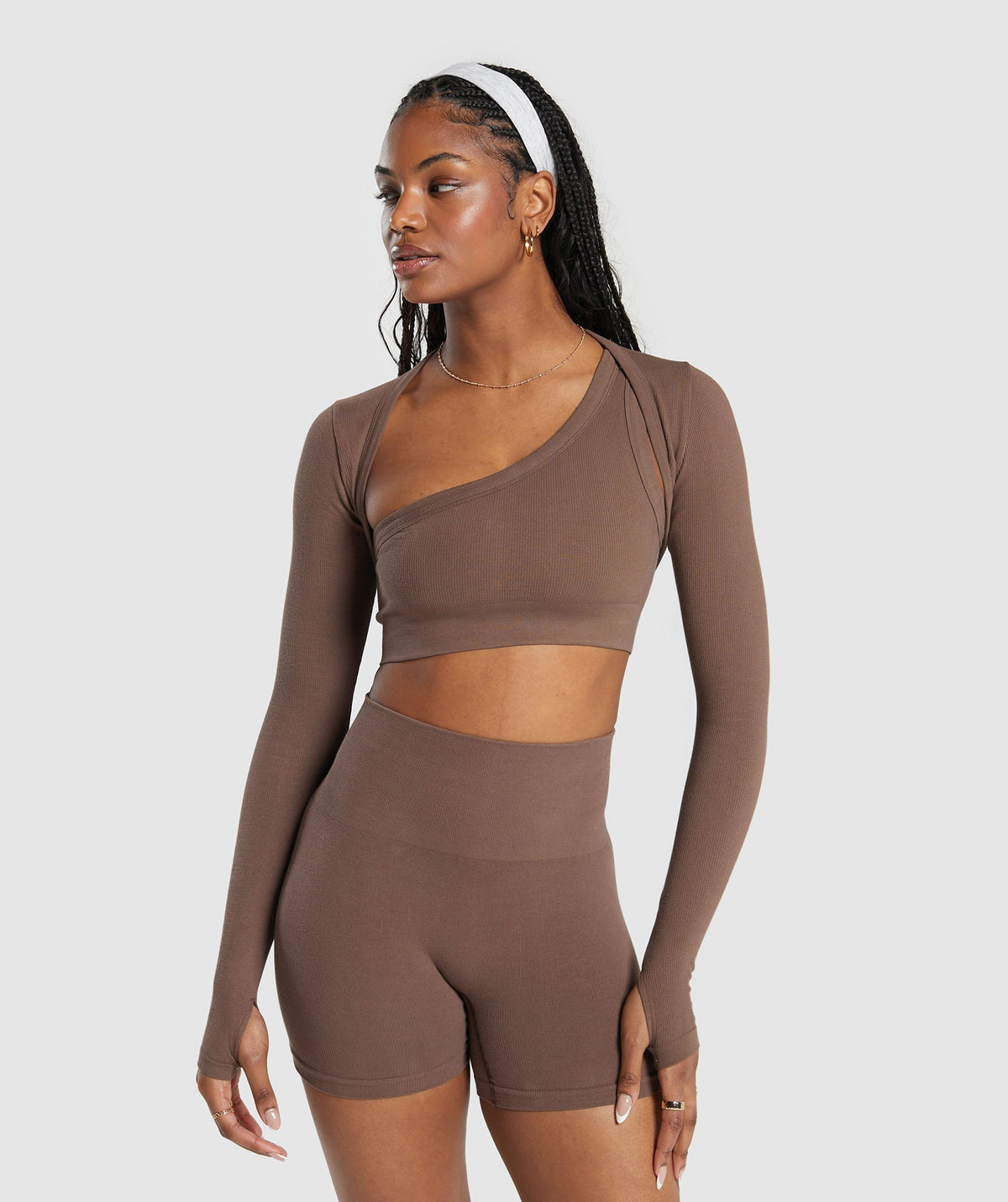 Gymshark CottonMoveTM Shrug - Soft Brown