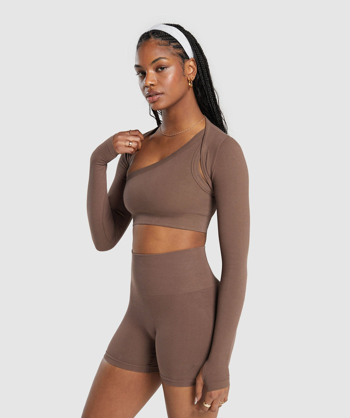 Gymshark CottonMoveTM Shrug - Soft Brown