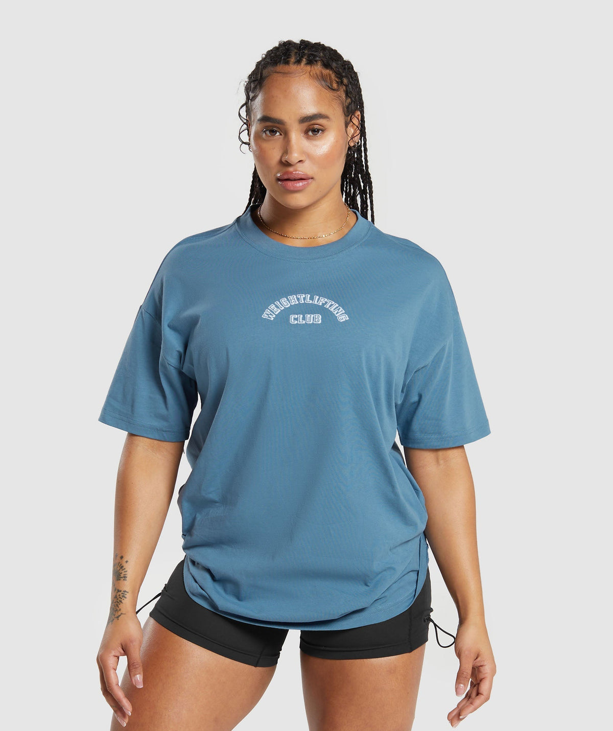 Gymshark Weightlifting Oversized Tee - Faded Blue