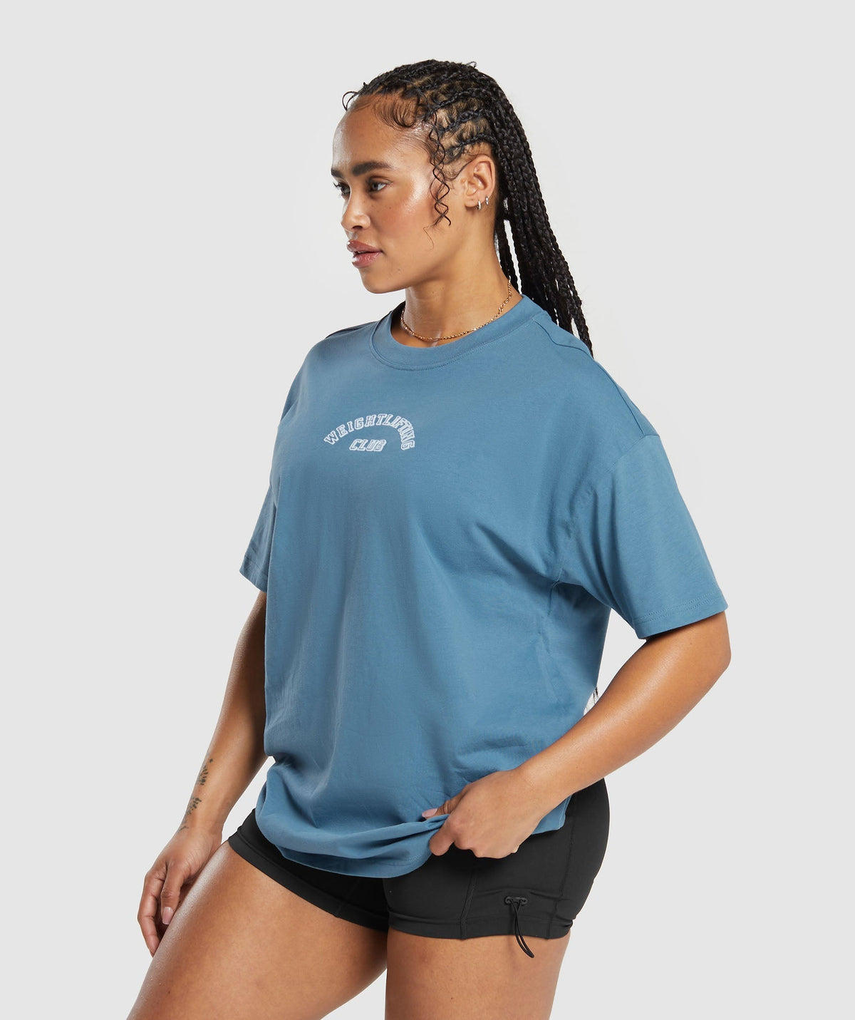 Gymshark Weightlifting Oversized Tee - Faded Blue