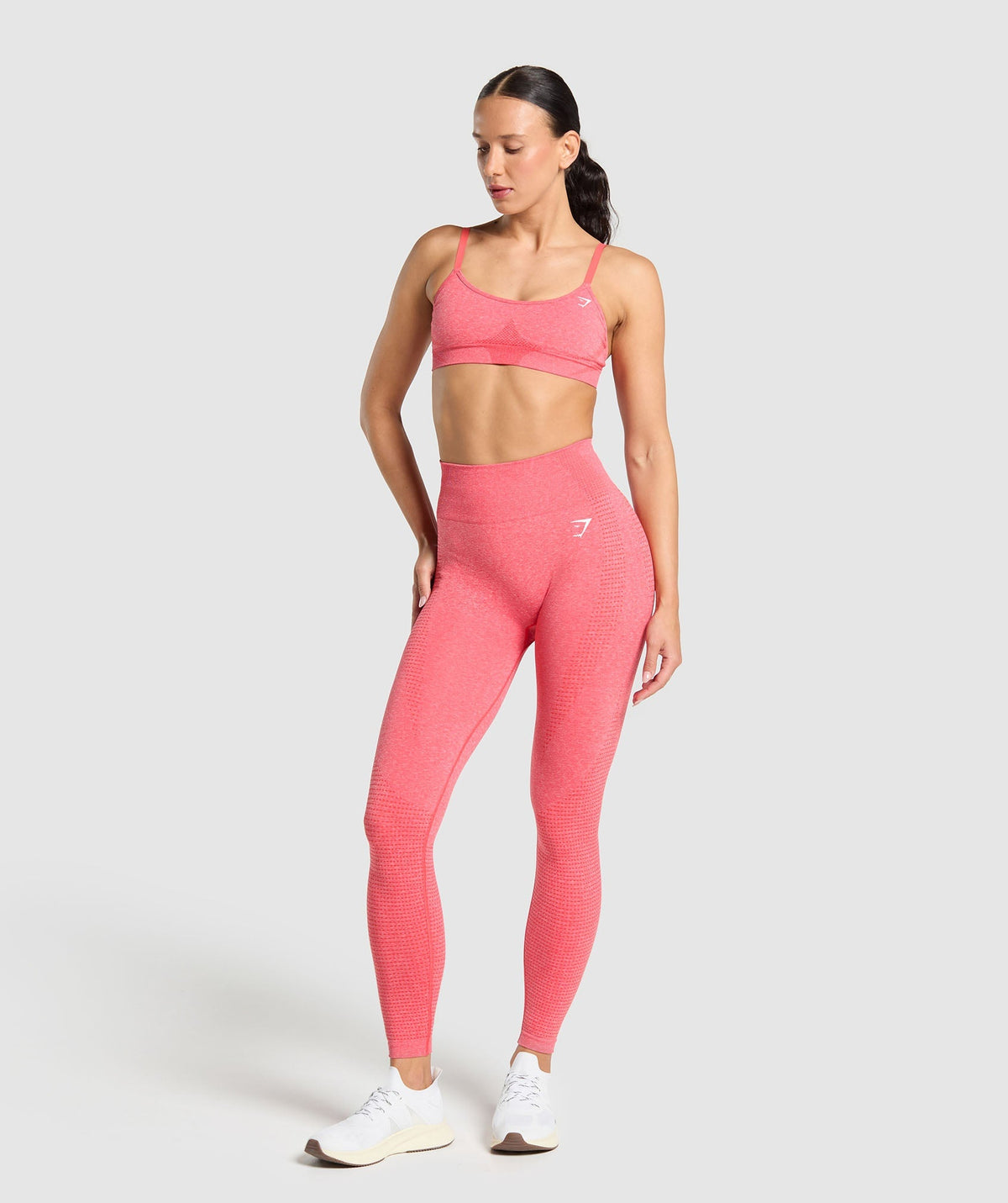Gymshark Vital Seamless Tall Leggings - Coral Red/Marl