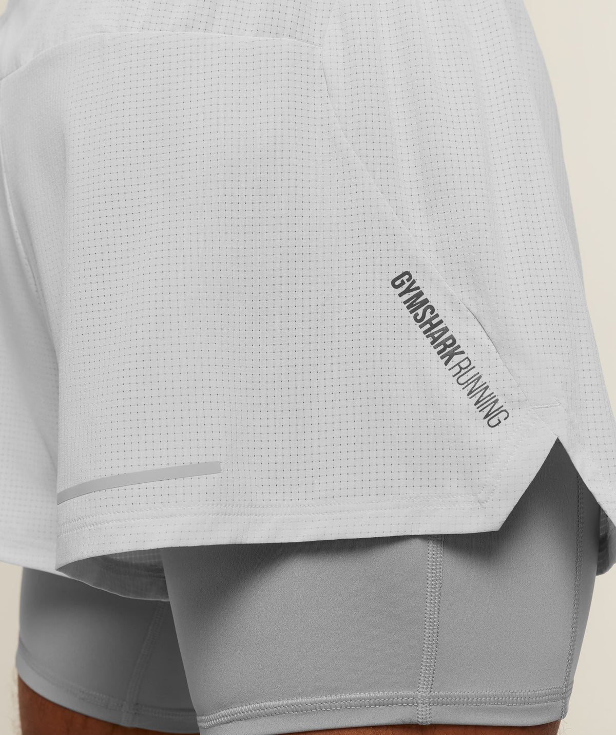 Gymshark Running 4" 2-in-1 Shorts - Light Grey/Smokey Grey