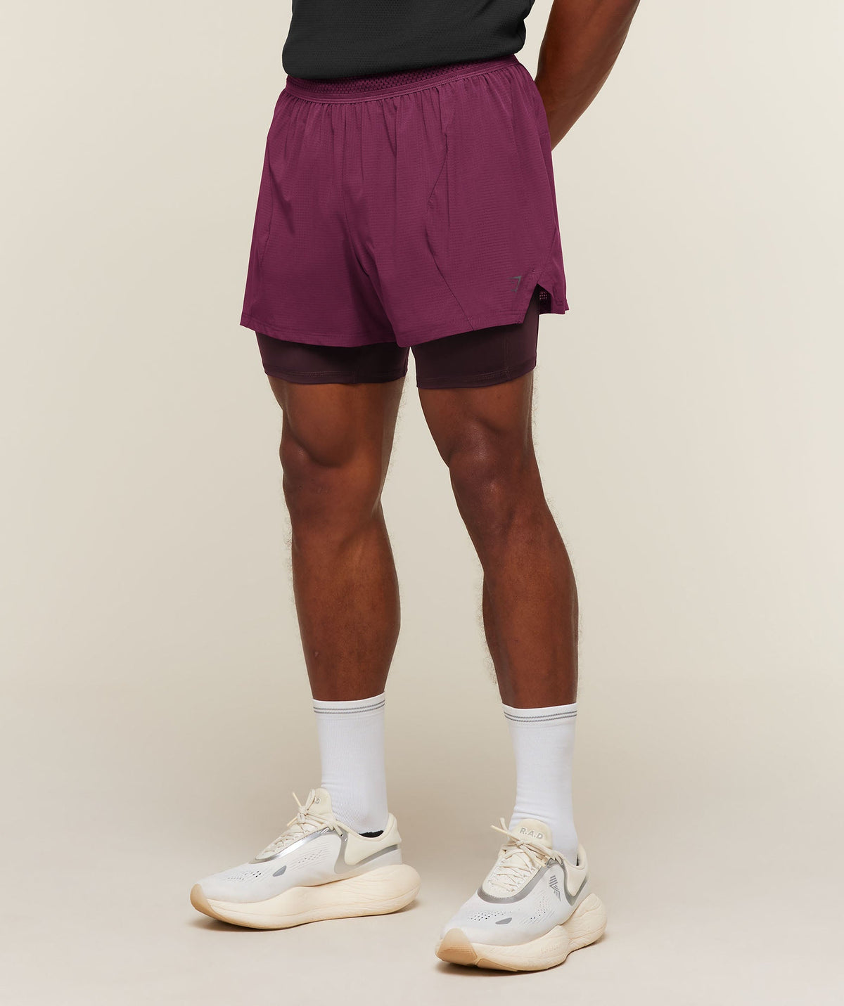 Gymshark Running 4" 2-in-1 Shorts - Strength Pink/Cherry Purple