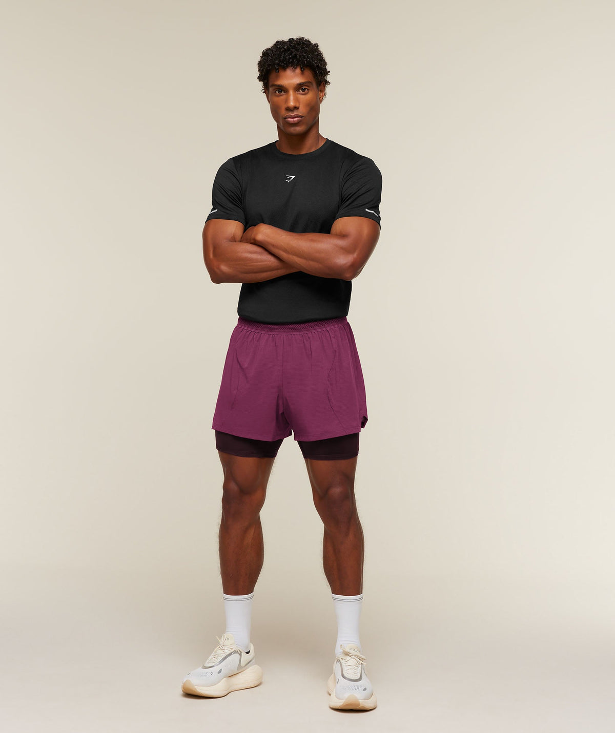 Gymshark Running 4" 2-in-1 Shorts - Strength Pink/Cherry Purple