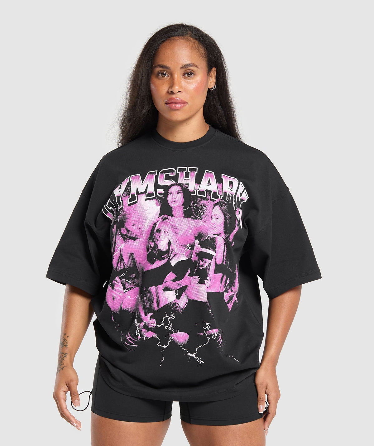 Gymshark Women Athlete Bootleg Graphic Tee - Black