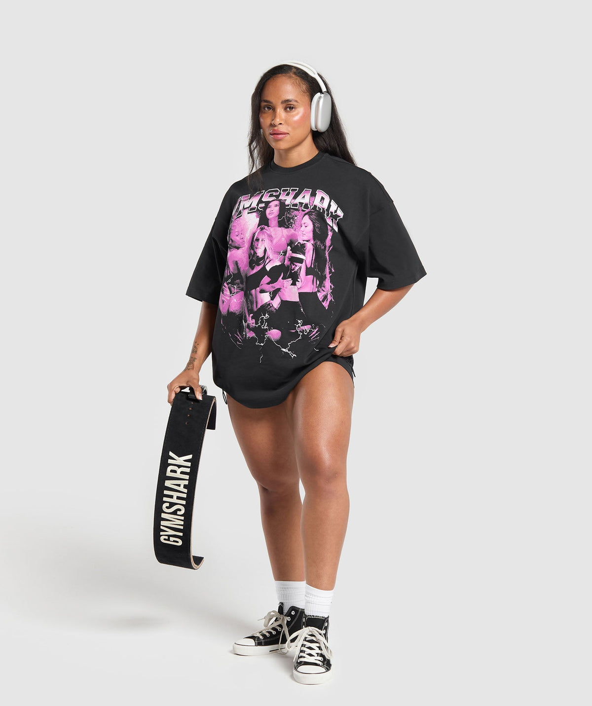 Gymshark Women Athlete Bootleg Graphic Tee - Black