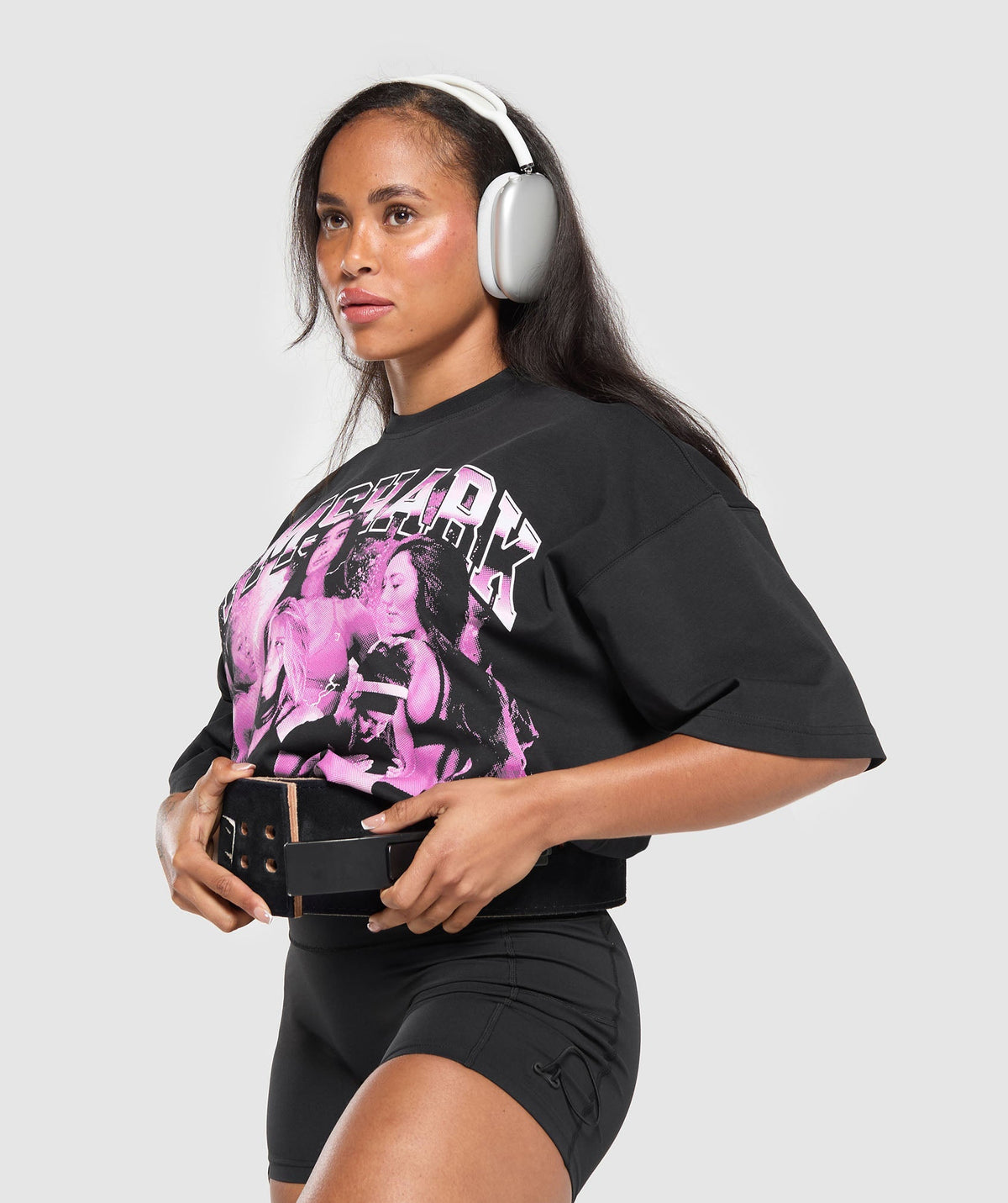 Gymshark Women Athlete Bootleg Graphic Tee - Black